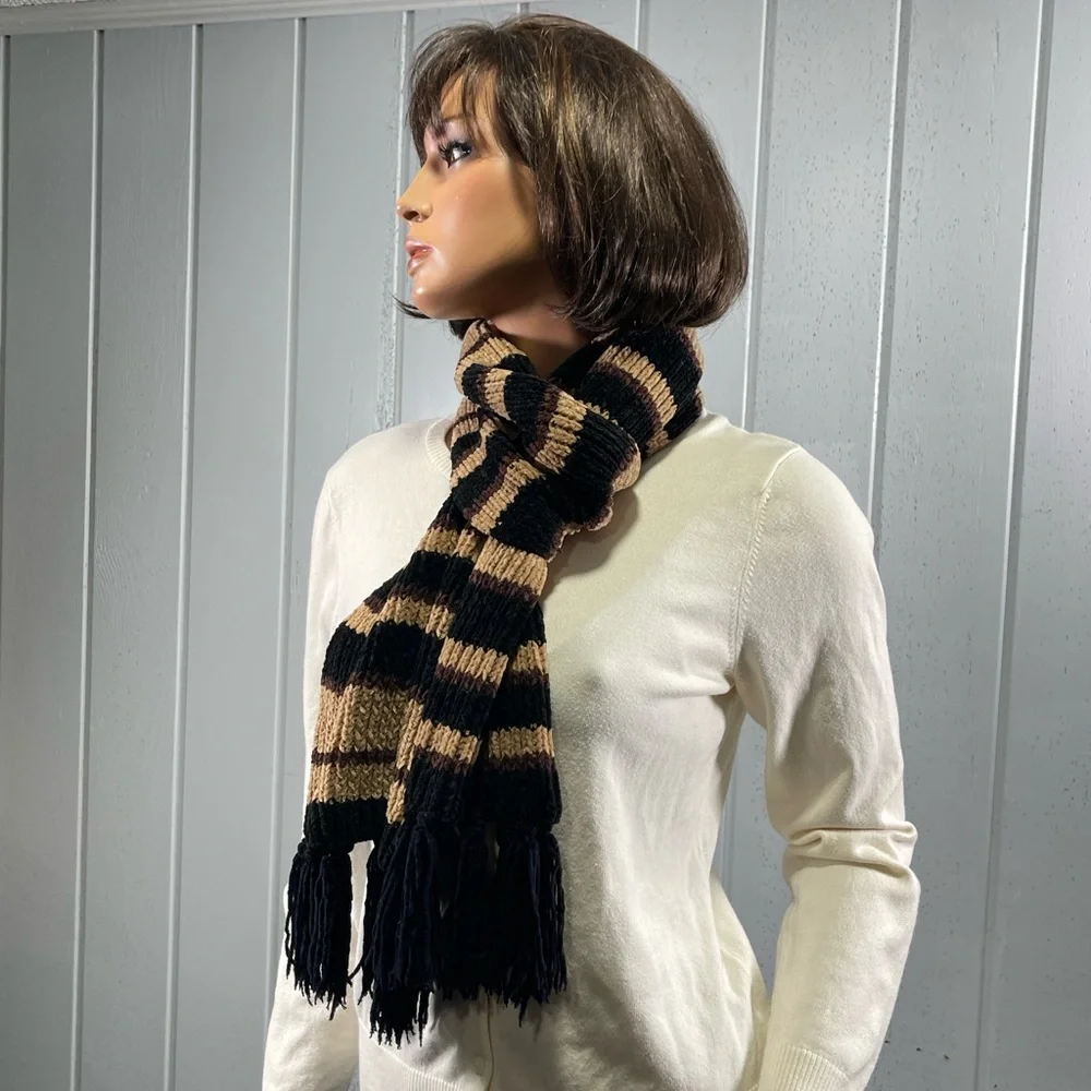 *Outbreak Women's Winter Fringe Hem Striped Scarf